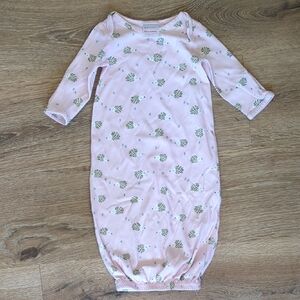 Hanna Andersson Organic Cotton Pink Sleep Gown with Hedgehogs Size 0-3m